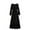 Black, variant on Oksale Full Length Dress for Women Flowy Wasit Dresses Casual Crewneck Solid Color Dress Cozy Loose Long Sleeve Dresses Army Green XL