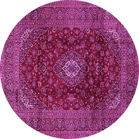 Ahgly Company Indoor Round Medallion Pink Traditional Area Rugs, 5' Round