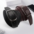 thumbnail image 6 of 2 Pack Mens Belts Leather Belt with Alloy Single Prong Buckle 1 1/2" width Casual Work Dress Belt for Men, X25022 X25023, 6 of 9
