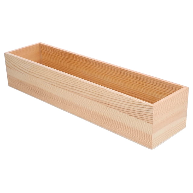 OULII Small Storage Container Wood for Home Organization 1Set