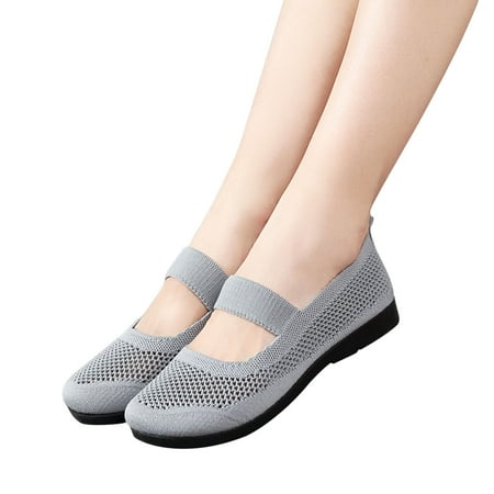 Miluxas Women s Flats Clearance Mesh Slip On Shoes Breathable Loafers Espadrilles Flats Soft Womens Casual Shoes Navy 7(39)