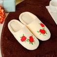 thumbnail image 5 of shpwfbe slippers for women new rose embroidered soft soled indoor non slip cotton house slippers for women womens slippers, 5 of 9