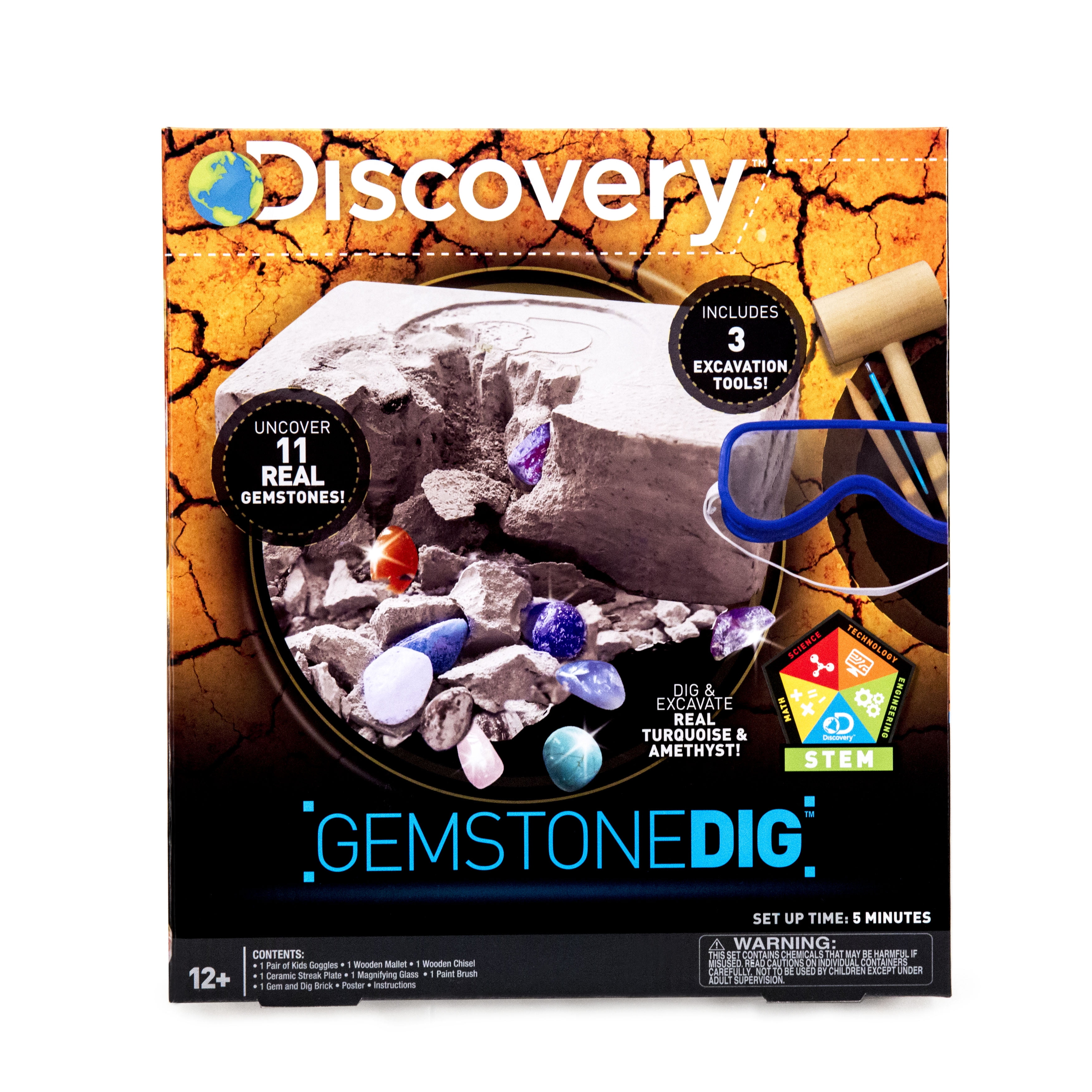 Excavation GemStones Dig Kit for Kids Natural Rocks Mineral Mining Science Education Stem Gift for Party 12 Packs