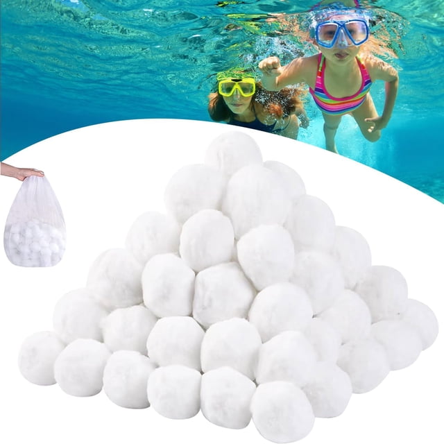 4.5 Lbs Pool Filter Balls Sand Replacement Filters Reusable Media High Efficiency Filtration for Cleaning Swimming Pools and Aquar