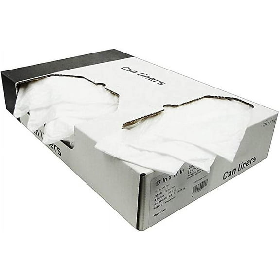 MyOfficeInnovations Trash Bags 4-7 Gallon 17x17 Low Density 0.35 Mil Clear 1000 CT 403704