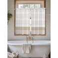 thumbnail image 7 of Tier Curtains 45 Inches Long, Brown Stripe Window Treatment Curtain Drapes, Modern Rustic Horizontal Brown Striped Window Half Privacy Curtains for Bedroom Bathroom, 42"x45", 2 Panels, 7 of 7