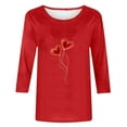 thumbnail image 4 of Xuyuer Women's Casual Daily Round Neck Three-Quarter Sleeve Loose T-Shirt, Comfortable 3/4 Sleeve Top for Spring Summer Everyday Fashion and Relaxed Weekend Wear, 4 of 5