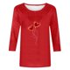 thumbnail image 4 of Xuyuer Women's Casual Daily Round Neck Three-Quarter Sleeve Loose T-Shirt, Comfortable 3/4 Sleeve Top for Spring Summer Everyday Fashion and Relaxed Weekend Wear, 4 of 5