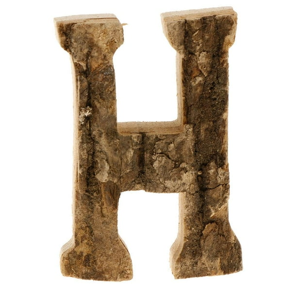 Letras de madera talladas a mano, números de puerta, letras del alfabeto, nombre flotante H