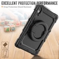 thumbnail image 4 of Case for Lenovo Tab K10 10.3 inch/M10 FHD Plus 2020 2nd Gen, 360 Rotating Stand Handle Pencil Holder Shoulder Strap Heavy Duty Shockproof Cover, Black, 4 of 7