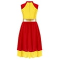 thumbnail image 3 of Eandarui Robe de Danse Lyrique pour Filles Enfants Costume de Célébration Lituricale Rouge&Jaune 8, 3 of 8