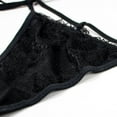 thumbnail image 3 of Lingerie Transparente en Maille pour Femmes Soutien-Gorge Brodé et String et Bas, 3 of 5