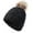 Black, variant on Winter Thick Solid Color Flipped Brim Knit Hat - Casual Warm Pull-On Head-Covering Versatile Cold Weather Cap for Adults,Winter Hats for Women ,Size:One Size