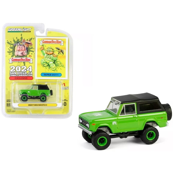 1969 Ford Bronco Green with Black Top "San Diego Comic-Con 2024 Exclusive" 1/64 Diecast Model Car by Greenlight