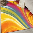 thumbnail image 4 of Contemporary Waves Non-Slip (Non-Skid) Multi 2' x 10' Indoor Runner Rug, 4 of 5
