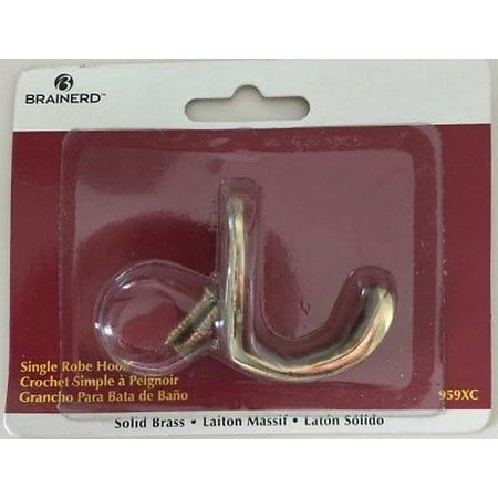 

Brainerd 959XC Single Prong Hook Solid Brass