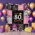 thumbnail image 2 of LHSHID Unique Happy Birthday Fleece Throw Blanket Funny 80 Years Old Birthday Decorations Gifts Best 80th Birthday Gfit Ideas for Mom Wife Sister Friends Female 30"x40", 2 of 7
