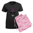 thumbnail image 5 of CafePress - Colorskull On Black Pajamas - Women's Short Sleeve Print T-Shirt and Pants Dark Cotton Pajama Set, 5 of 7