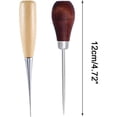 thumbnail image 2 of Awl with Wooden Handle Eyeless Awl DIY Sewing Awl Handled Hole Punch Tools for Leatherworking Hand Stitcher Sewing Triomphe 12cm 2 Pieces, 2 of 5