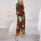 thumbnail image 3 of Balery Frogs and Mushrooms Conjunto de Pijama con Estampado para Mujer, Conjunto de Dos Piezas con Manga Larga, Ropa de Dormir Suave con Bolsillos, Pijamas Cómodos-Large, 3 of 7