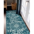 thumbnail image 5 of Unique Loom Richmond Collection Area Rug - Medallion (2' x 8' Runner Turquoise/Ivory), 5 of 6