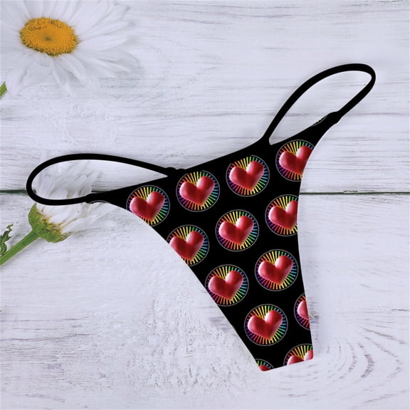Yuncity Womens Valentines Day Panties Daily Vacation Casual Rose Printed Shorts Valentine'S Day Underwear Black L