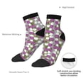 thumbnail image 6 of Rateoe Rose Flowers Pattern Quarter Crew Socks,Toe Seamed Ankle Socks,Cotton Cushioned Breathable Athletic Crew Sports Socks, 6 of 7