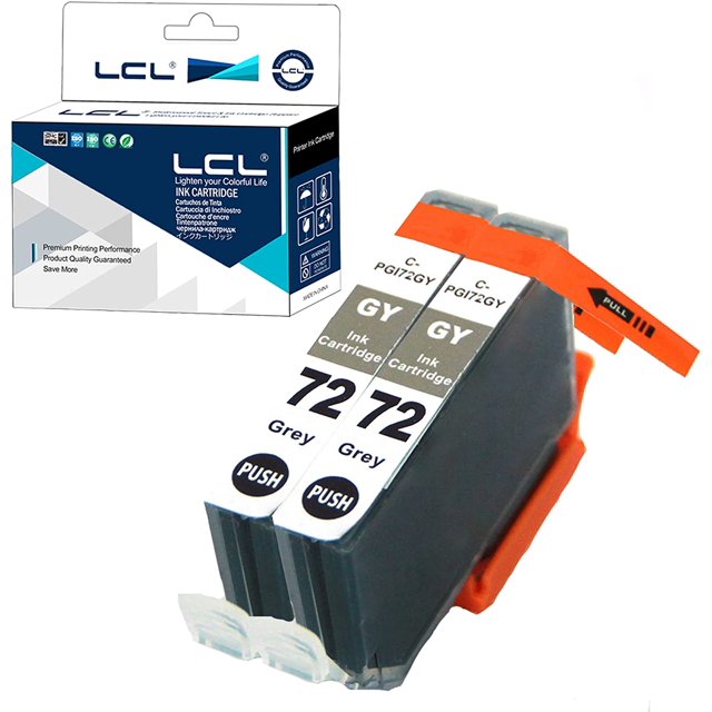 LCL Compatible for Canon PGI-72 PGI-72GY (2-Pack,Grey) Ink Cartridge for Canon PIXMA Pro-10 Pro-10s