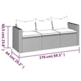 thumbnail image 4 of vidaXL Canapé de Jardin 3 Places avec Coussins en Rotin Poly Brun, 4 of 5