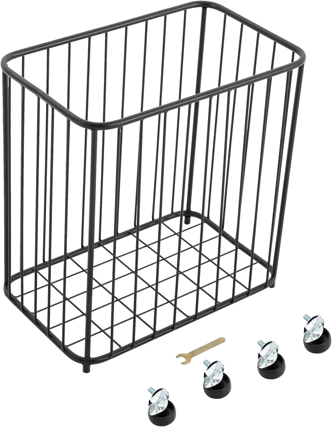 Floor Laundry Hamper with Wheels, Modern Laundry Basket Cart Rolling Storage Hamper Metal Storage Cart Gold for Bathroom Laundry Room Bedroom Living Room
