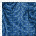 thumbnail image 4 of Soimoi Blue polyester Crepe Fabric Leaves Damask Printed Fabric 1 Yard 42 Inch Wide, 4 of 5