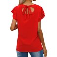 thumbnail image 5 of T-shirt Uni à Manches Courtes avec Découpe au Dos pour Femmes, 5 of 5