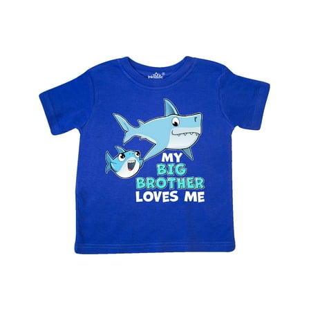 

Inktastic My Big Brother Loves Me with Cute Sharks Gift Toddler Boy or Toddler Girl T-Shirt