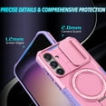 thumbnail image 3 of Allytechgroup Magnetic Case for Samsung Galaxy S25+ with Lens Slide Cover, [Non-Slip] [Military Grade Protection] Slim Shockproof Ring Stand Case Support Wireless Charging, Pink, 3 of 10