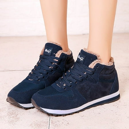 

Snow Women Boots Soft Women Shoes Lace-Up Boots Ladies Plush Platform Ankle Boots Chunky Flat Botas Mujer Winter Boot Female