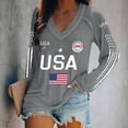 thumbnail image 2 of Easter womens shirts 250th Anniversary Printed V Neck T Shirt Patriotic Casual Top short sleeve shirts for women, 2 of 4