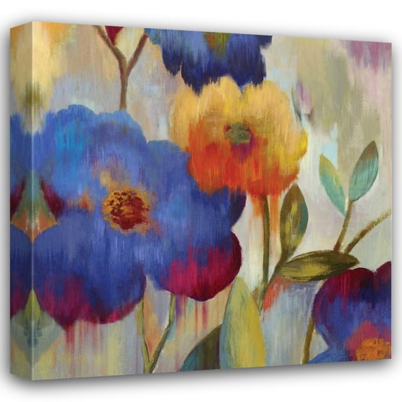 Aimee Wilson 20x20 Gallery Wrapped Canvas Wall Art Titled - Ikat Florals I