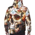 thumbnail image 7 of Salouo Rose Floral Skull Pattern Men's Fall Hoodie Sweatshirt,Sport Hoodie with Pockets for Men Pullover Casual Hooded Sweatshirt-3X-Large, 7 of 7