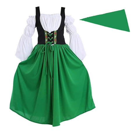 

YongANs Fashion Casual Girl Dress Girl s Fall Oktoberfest Long Sleeve Strapless Long Dresses Dresses