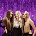thumbnail image 6 of 3 Pack Purple Metallic Tinsel Foil Fringe Curtains, Black Foil Curtain Backdrop, Photo Booth Props for Birthday Wedding Baby Shower Bachelorette Xmas Celebration Party Decorations Door Streamers, 6 of 7