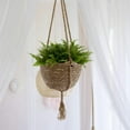 thumbnail image 2 of Elegante cesta colgante, duradera, hecha de cuerda de yute, con algas marinas naturales para decoración del hogar, respetuosa con el medio ambiente, 25 (profundidad) 6 (alto) cm, juego de 2, 2 of 5
