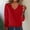 Red, variant on Babysbule Women's Fashion Sweater, Women V-neck Solid Color Classic Fit Essential Long Sleeves Sweater Tops
