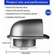 thumbnail image 5 of 150mm round stainless steel ventilation grille with anti-insect net, 45 slats., 5 of 5