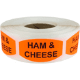 thumbnail image 1 of Ham and Cheese Grocery Store Food Labels .75 x 1.375 Inch Oval Shape 500 Total Adhesive Stickers, 1 of 1