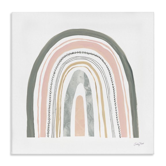 Stupell Industries Eclectic Pink Abstract Pattern Rainbow Canvas Art, 17 x 17, by Courtney Prahl