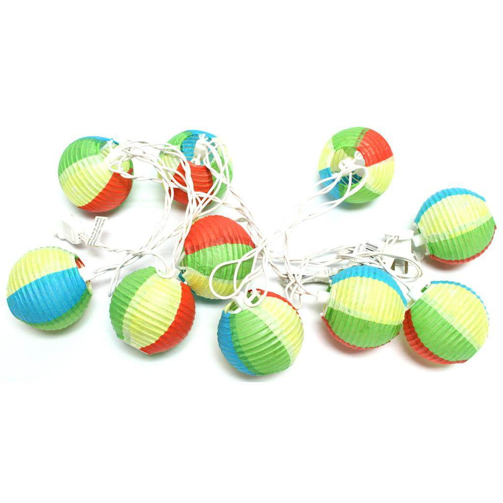 Ohio Wholesale 36180 10 Light 110" White Wire Beach Ball String Set