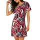 thumbnail image 2 of Balery Rooster Head Camisón de manga corta con cuello redondo para mujer, cómodo y elegante., 2 of 6