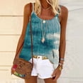 thumbnail image 3 of Boho Tank Tops for Women Summer Casual Loose Fit Spaghetti Strap Pleated Front Scoop Neck Camisole Tanks, 3 of 6