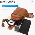 thumbnail image 4 of Bolso de pecho para hombre, moderno bolso cruzado de moda, de piel sintética, multifuncional, impermeable, antirrobo, para exteriores, 4 of 6