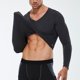 thumbnail image 5 of pstuiky Camisas para hombre de manga larga, Ropa deportiva de manga larga con cuello en V, cálida y gruesa, para hombre, color liso top de hombre s, 5 of 9